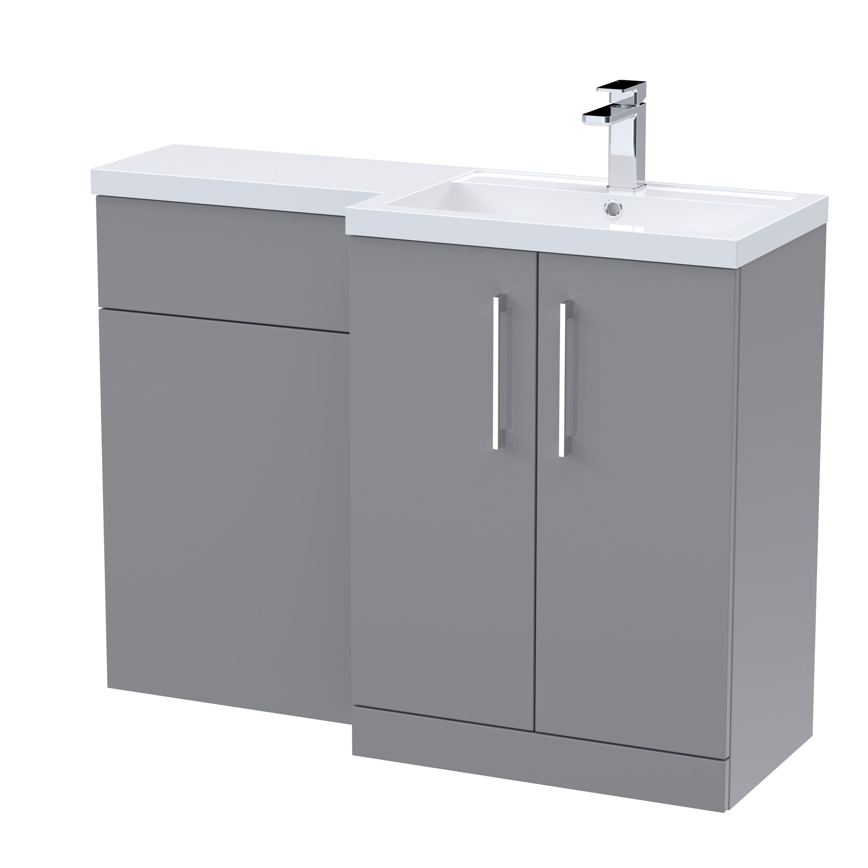 Vanity Basin WC Unit Right Hand Satin 1100mm x 390mm