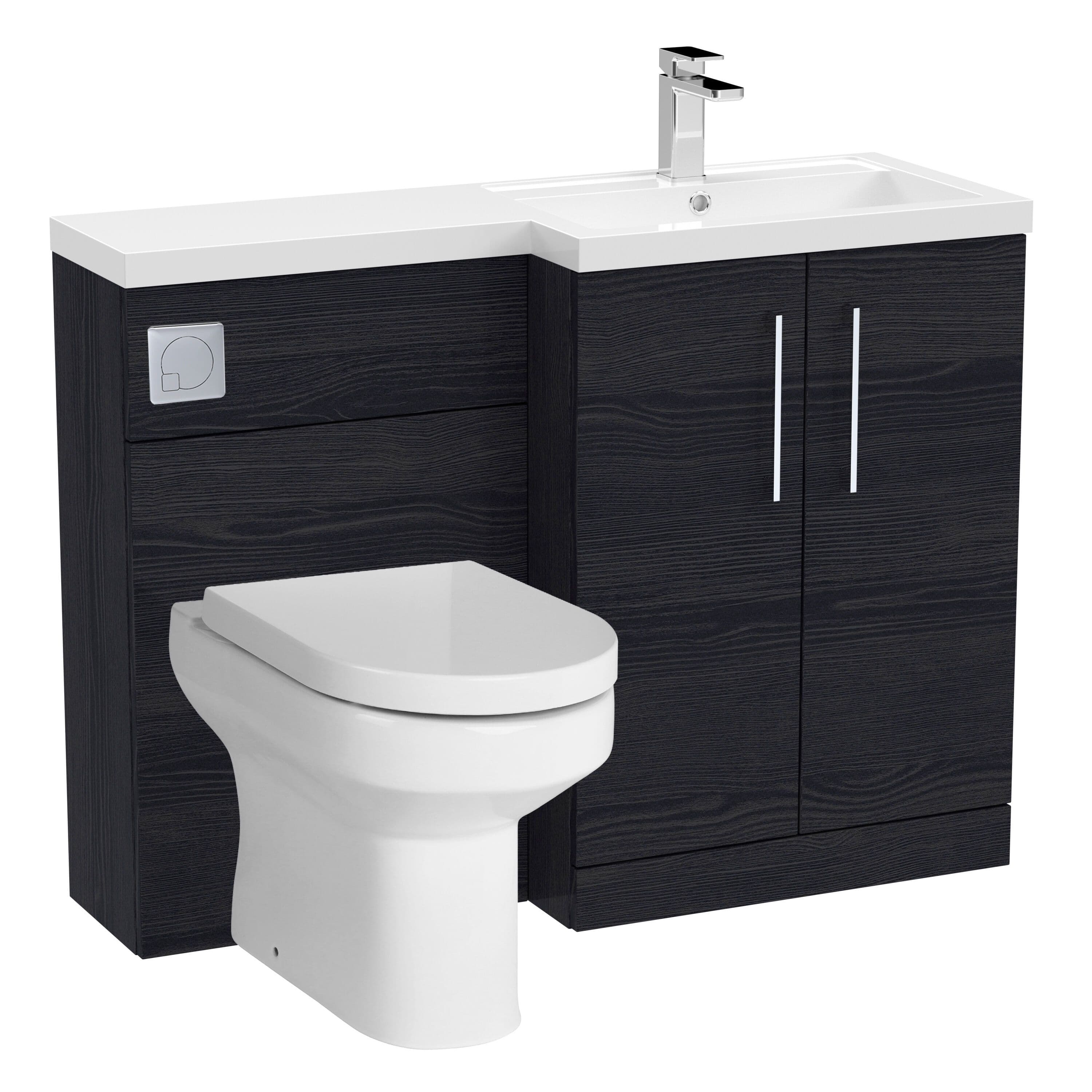 Floor Standing Vanity Basin WC Unit Pan Seat Cistern Right Hand