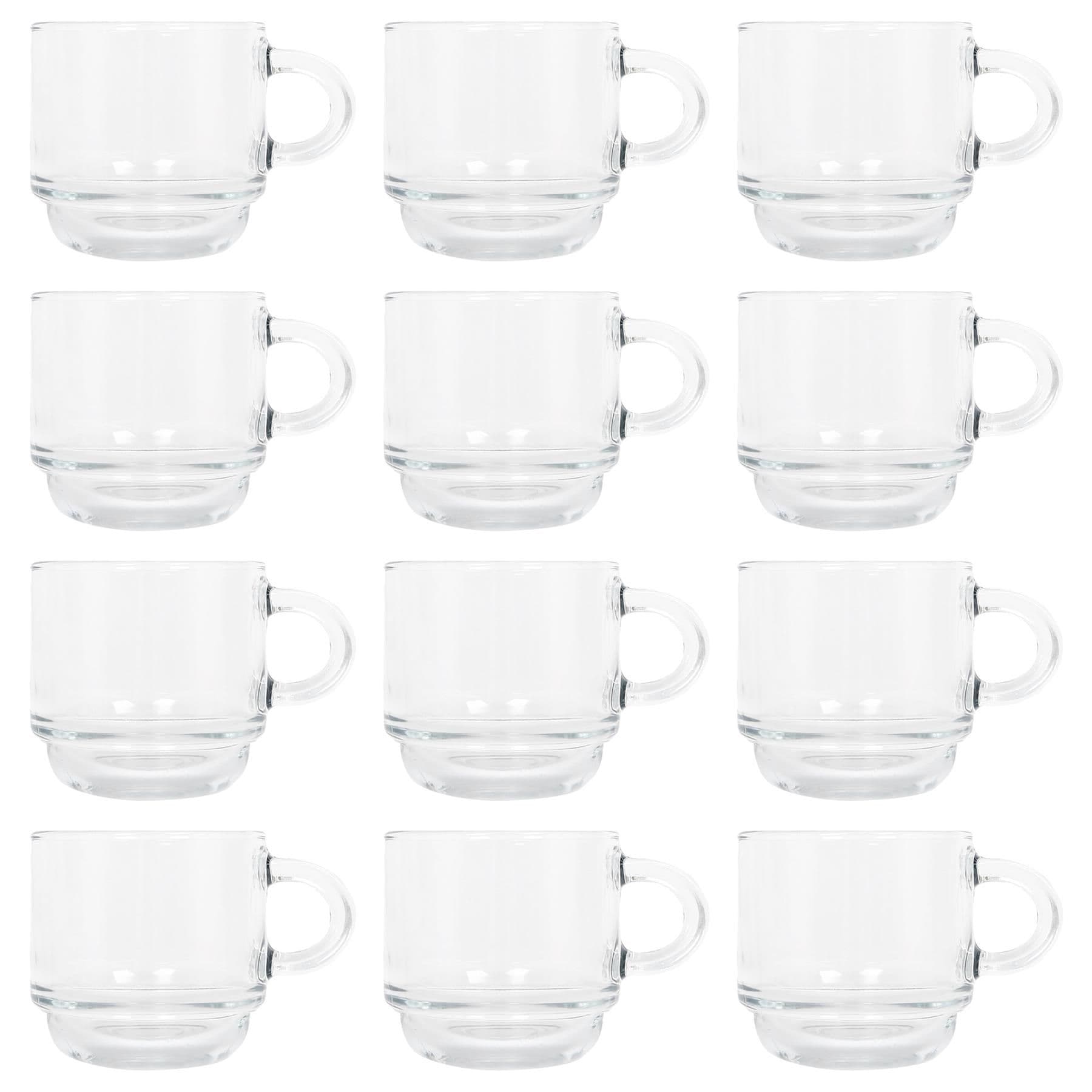Cozy Stacking Glass Espresso Cups - 90ml - Pack of 12