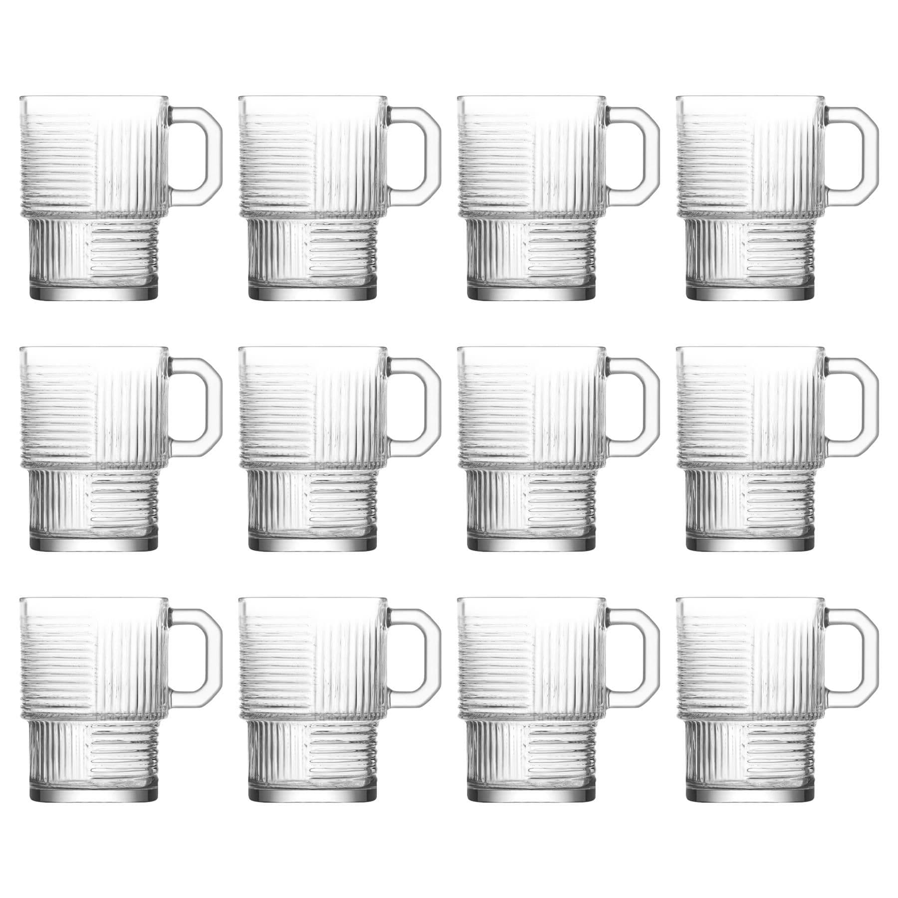 Helen Stacking Glass Coffee Cups - 270ml - Pack of 12