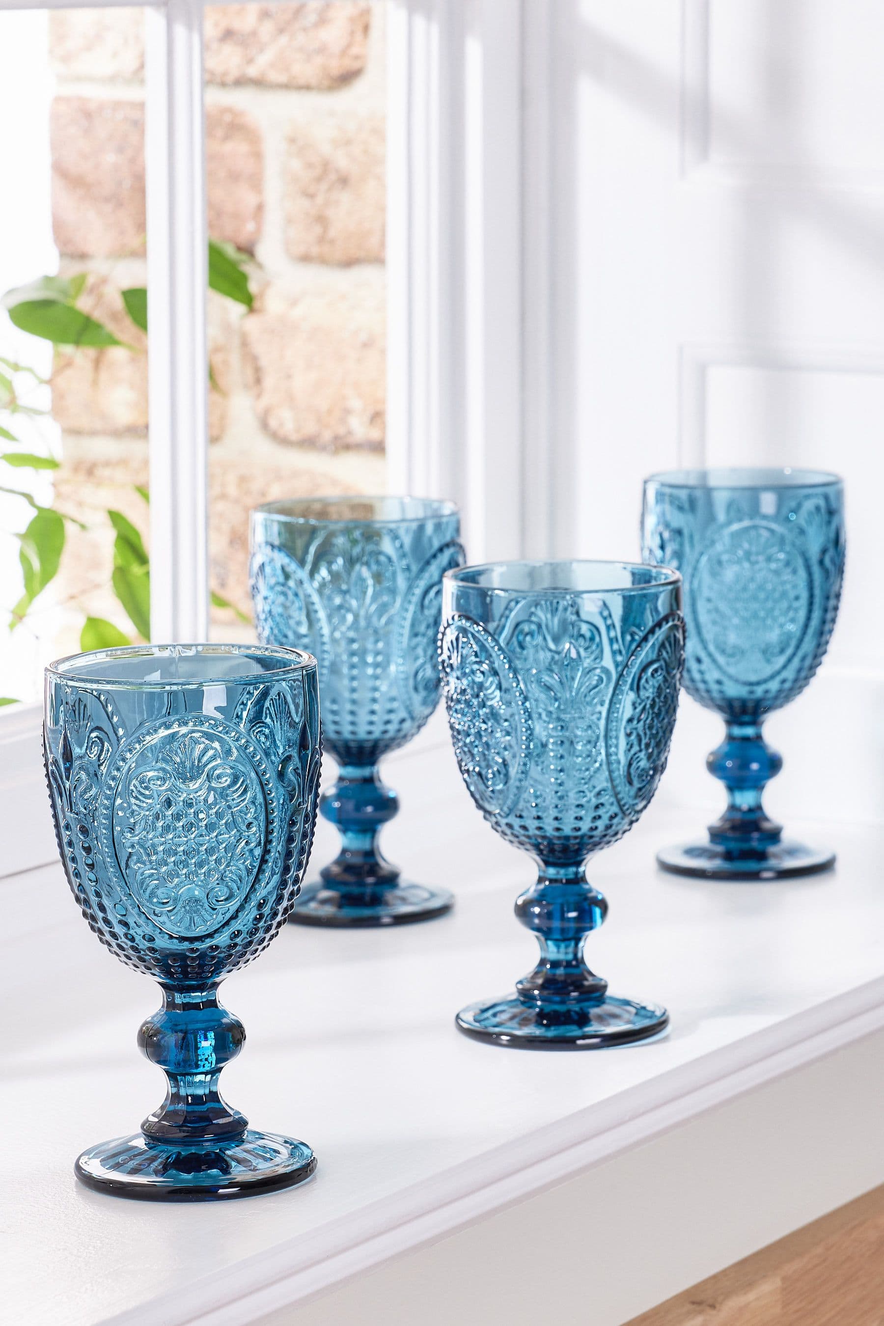 Set 4 Vintage Luxury Drinking Wine Glass Wine Goblets