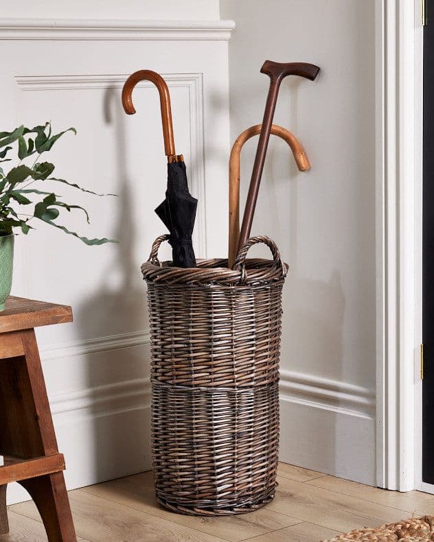 Vintage Large Wicker Umbrella Stand Basket Lining