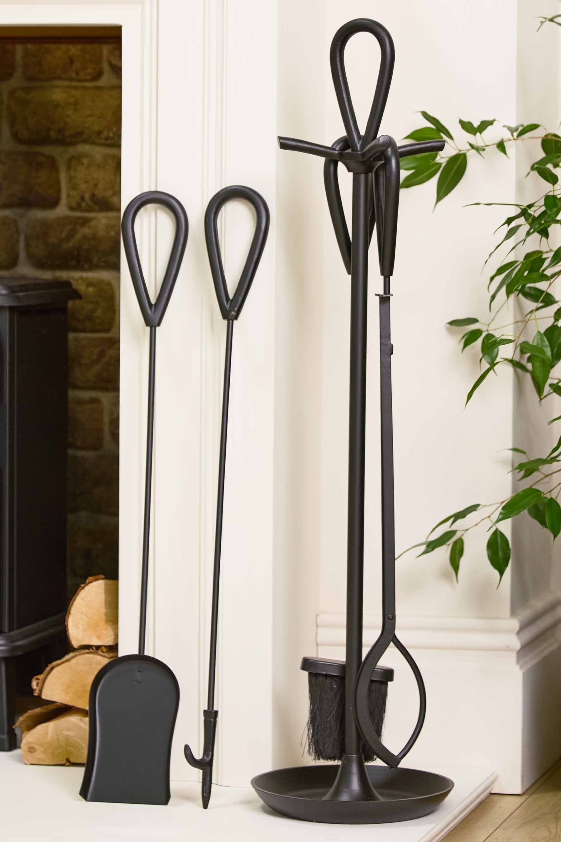 Contemporary Fireplace 4pc Fireside Companion Set 90cm High