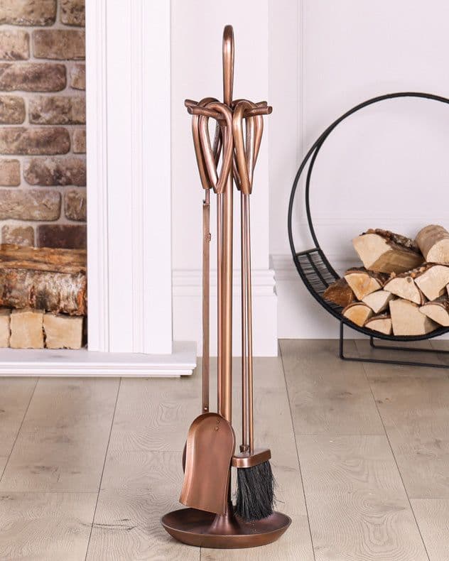 Vintage Fireplace Effect Antique Fireside Companion Set 90cm High
