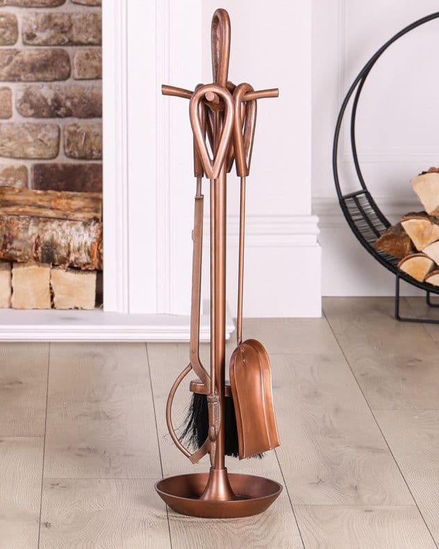 Vintage Fireplace Effect Antique Fireside Companion Set 70cm High