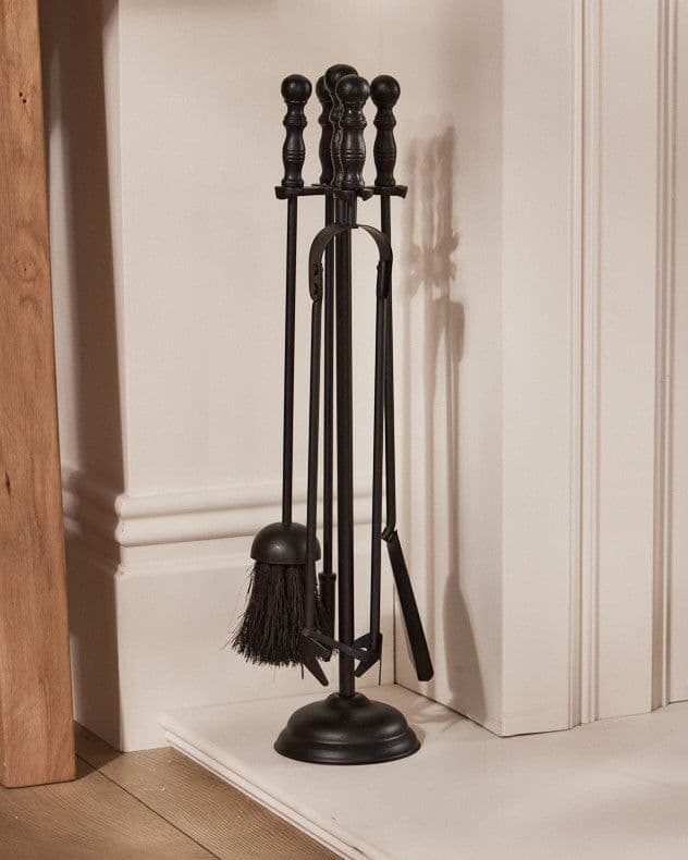 Vintage 5pcs Freestanding Fireside Companion Set Tool Accessory Fire Set