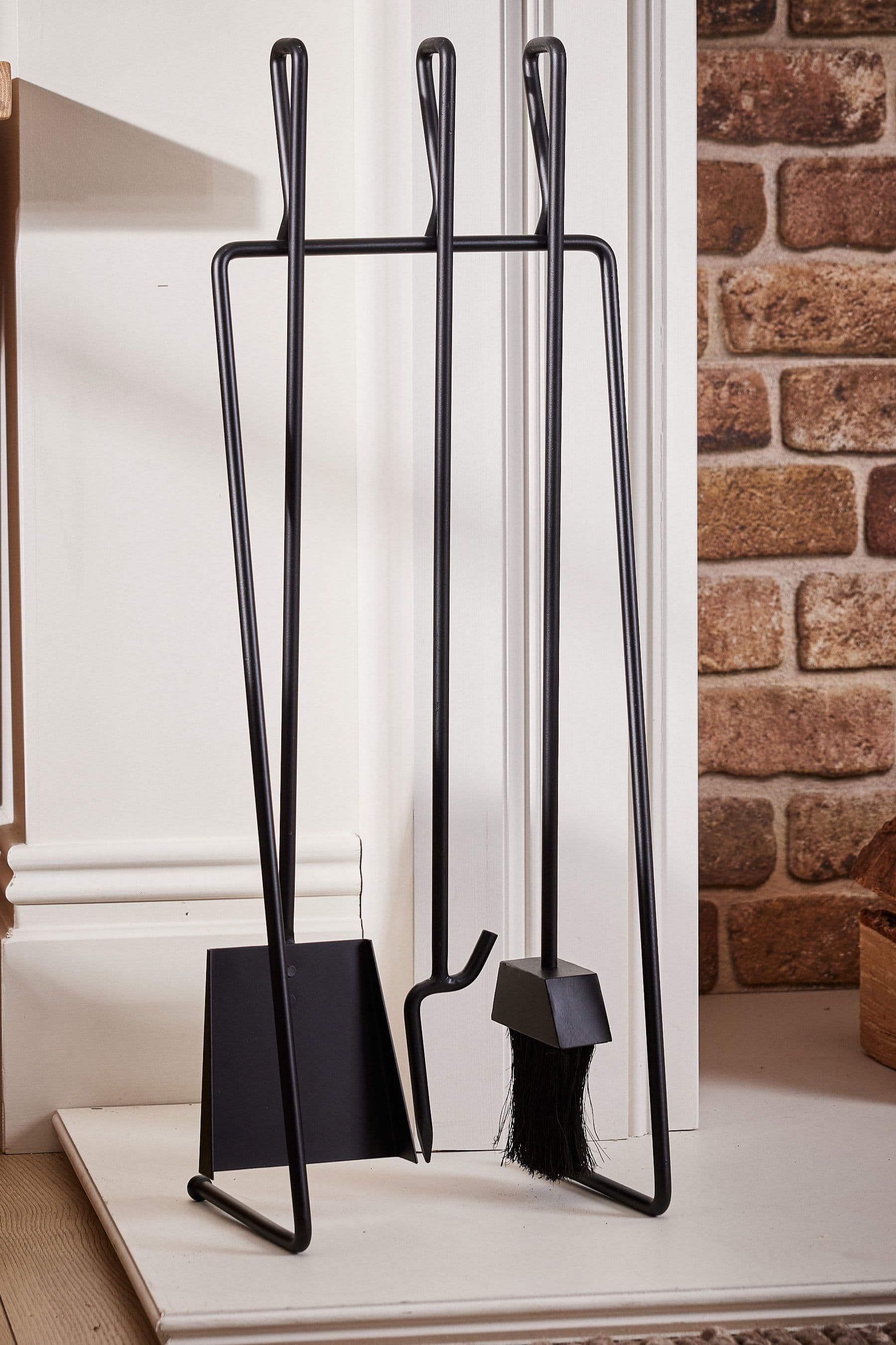 Contemporary Freestanding Fireplace Set 3 Tools Fireside Companion Set