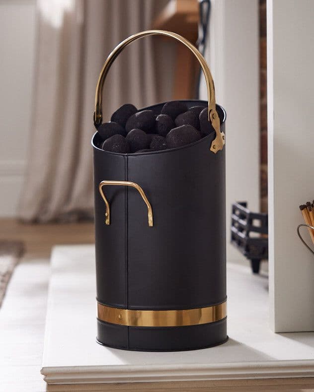 Vintage Style Fireplace Storage Fireside Kindling Coal & Log Bucket