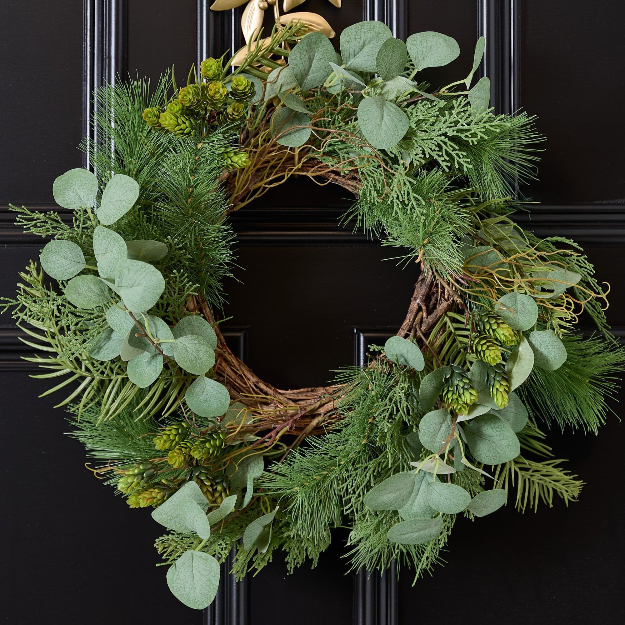 Giant Eucalyptus Hedgerow Xmas Door Decoration Winter Autumn Wreath Christmas Wreath 50cm