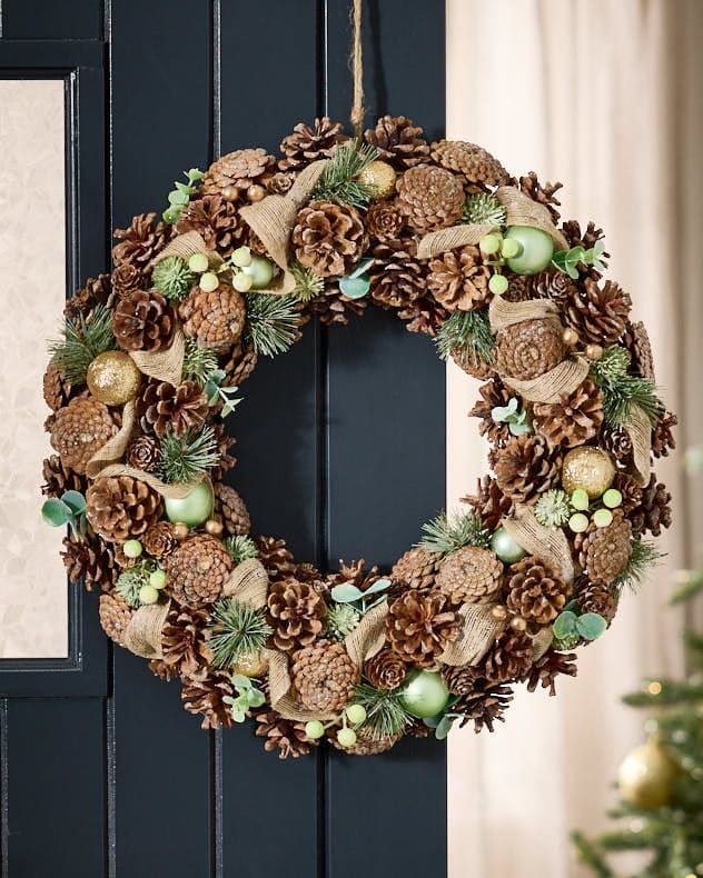 Giant Festive Foliage Xmas Door Decoration Winter Autumn Wreath Christmas Wreath 50cm