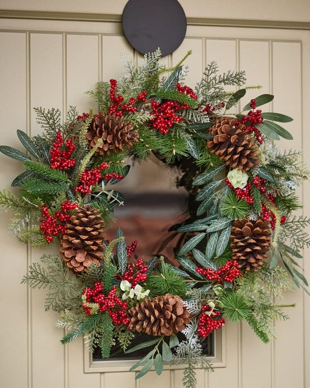 Giant Bushel Xmas Door Decoration Winter Autumn Wreath Christmas Wreath 50cm