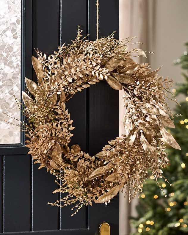 Leaf Xmas Door Decoration Xmas Door Decoration Winter Autumn Wreath Christmas Wreath 55cm