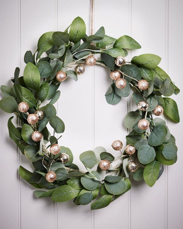 Giant Eucalyptus Sparkle Xmas Door Decoration Winter Autumn Wreath Christmas Wreath 55cm
