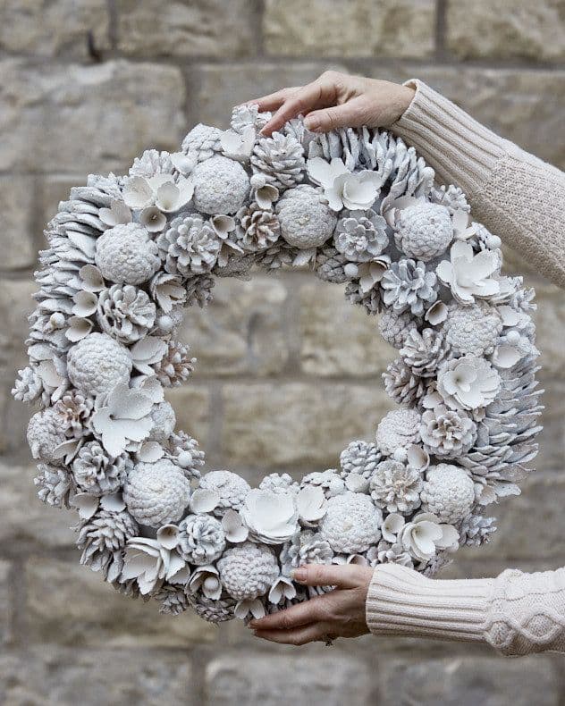Giant Snowy Meadow Xmas Door Decoration Winter Autumn Wreath Christmas Wreath 50cm