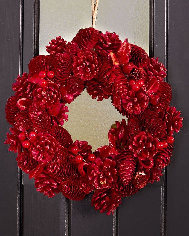 Ruby Xmas Door Decoration Winter Autumn Wreath Christmas Wreath 30cm