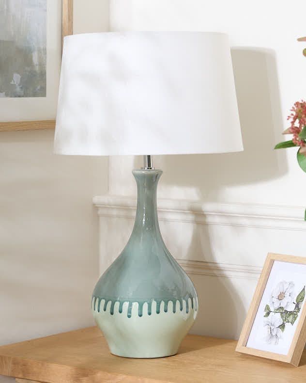 Agean Dipped Contemporary Style Ceramic Bedside Night Lights Table Lamp
