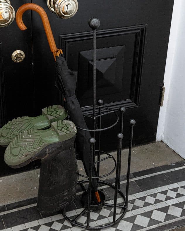 Steel Umbrella Stand & Wellington Boot Rack 4 Pairs Shoes Storage Holder Rack