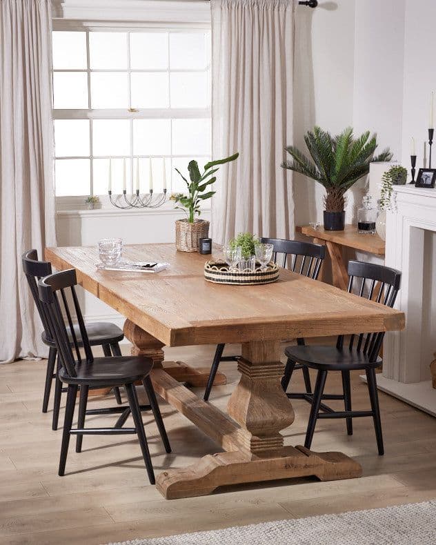 Rustic Reclaimed Elm Refectory Home Furniture Indoor Dining Table