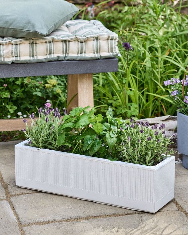 Small Ribbed Finish Fibre Clay Indoor Outdoor Garden Plant Pots Houseplant Flower Planter