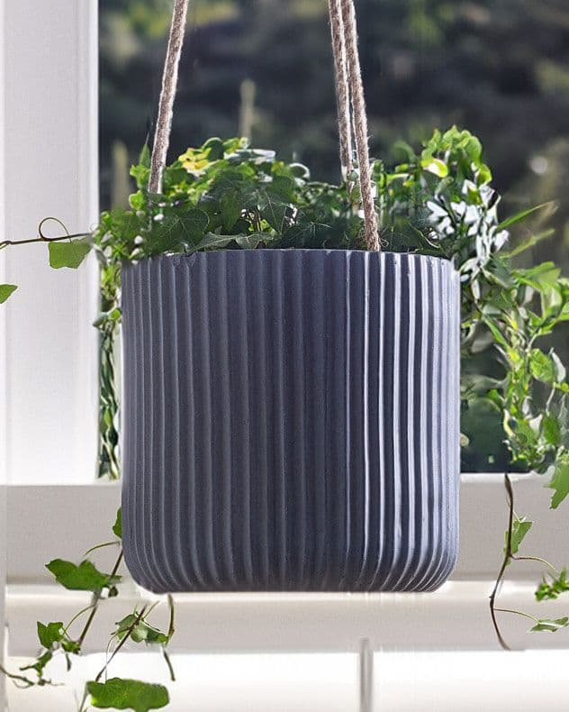 Small Rippled Finish Hanging Pots Planter Indoor Outdoor Garden Houseplant Flower Plant Pot