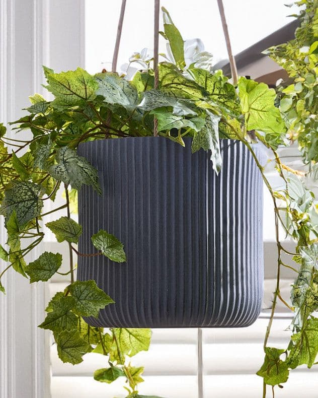 Large Rippled Finish Hanging Pots Planter Indoor Outdoor Garden Houseplant Flower Plant Pot