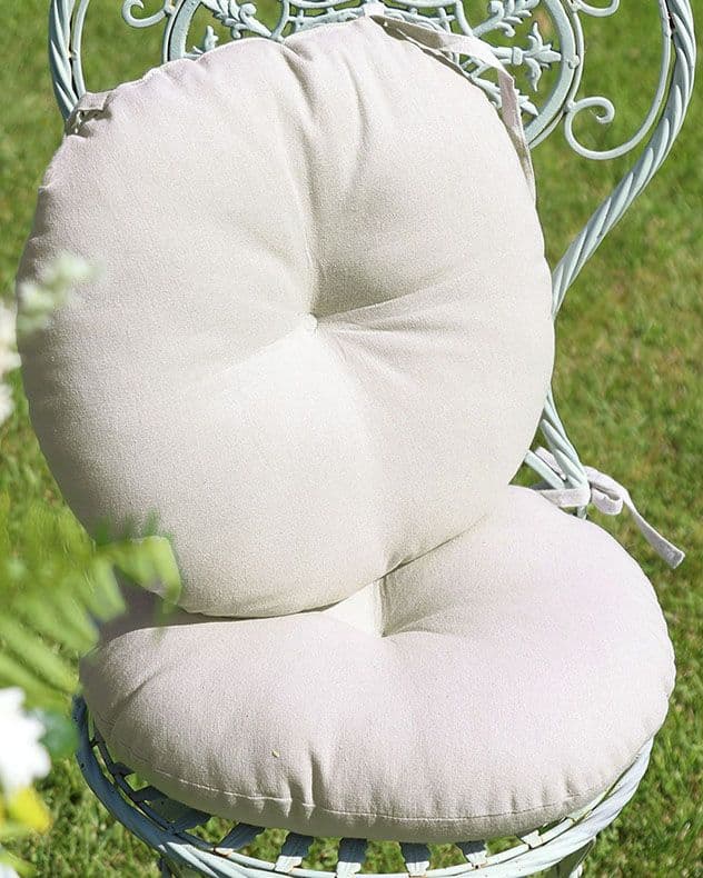 Set 2 Round Indoor Outdoor Chair Seat Pad Garden Furniture Cushions