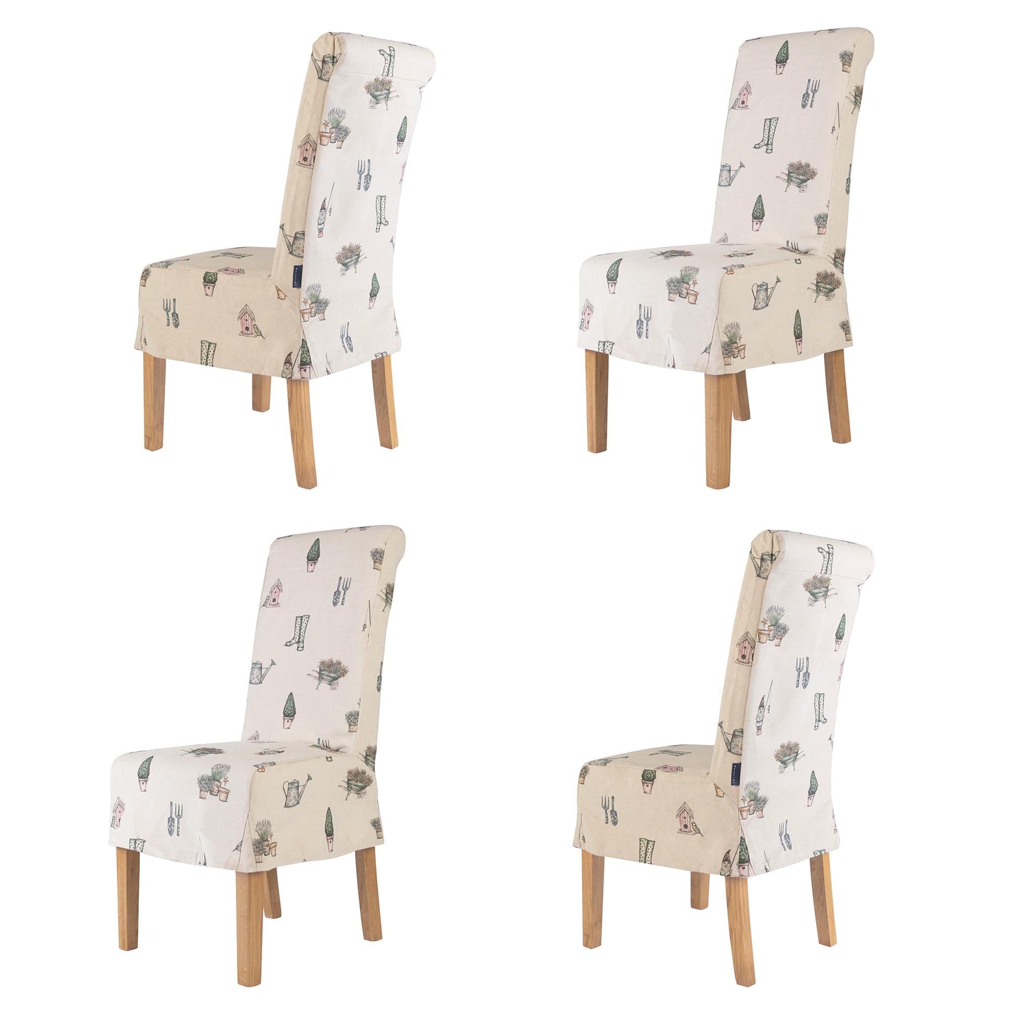 Set 4 Riviera Loose Cover Kitchen Furniture Dining Room Chair Country Living