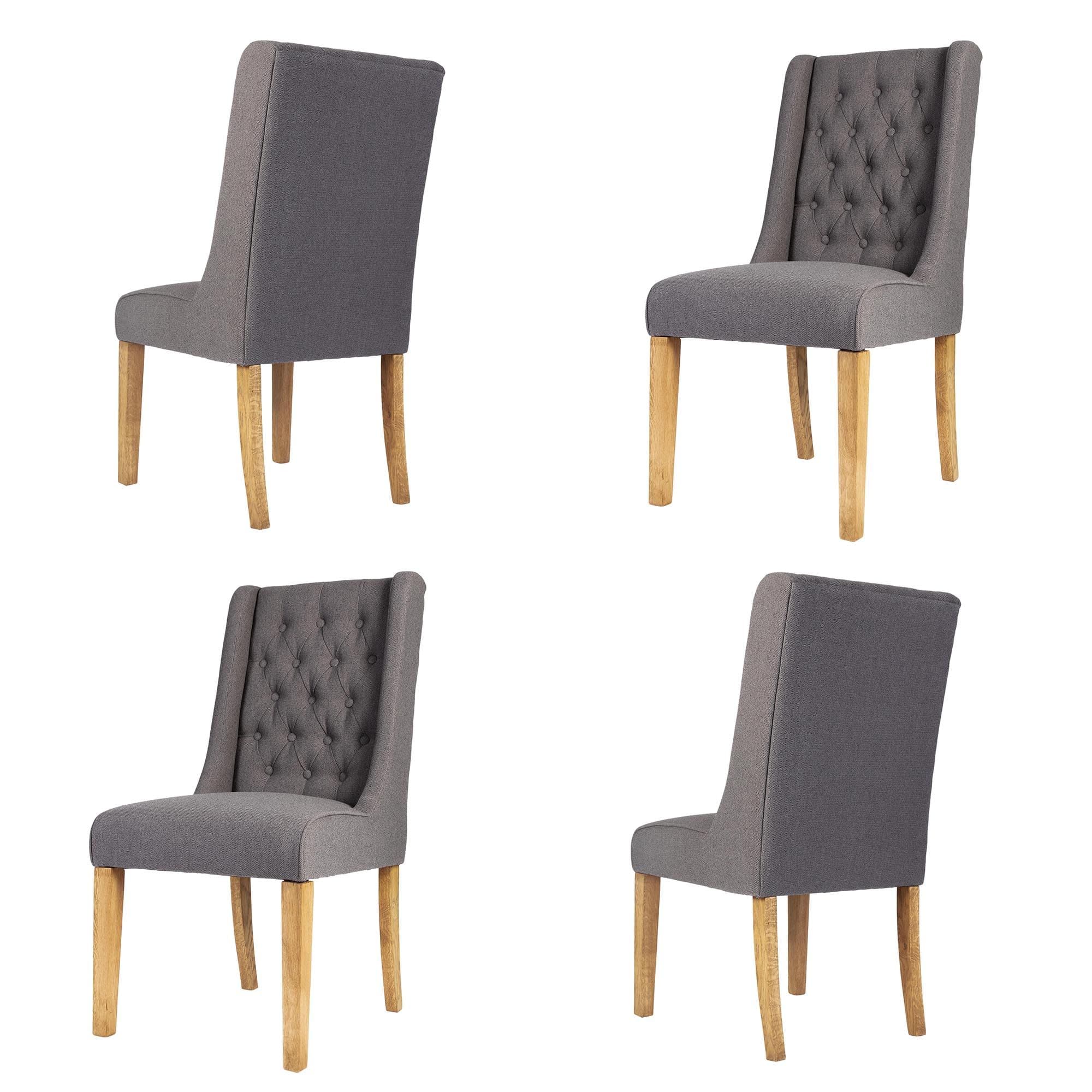 Set 4 Cannes Button Back Kitchen Furniture Dining Room Chair