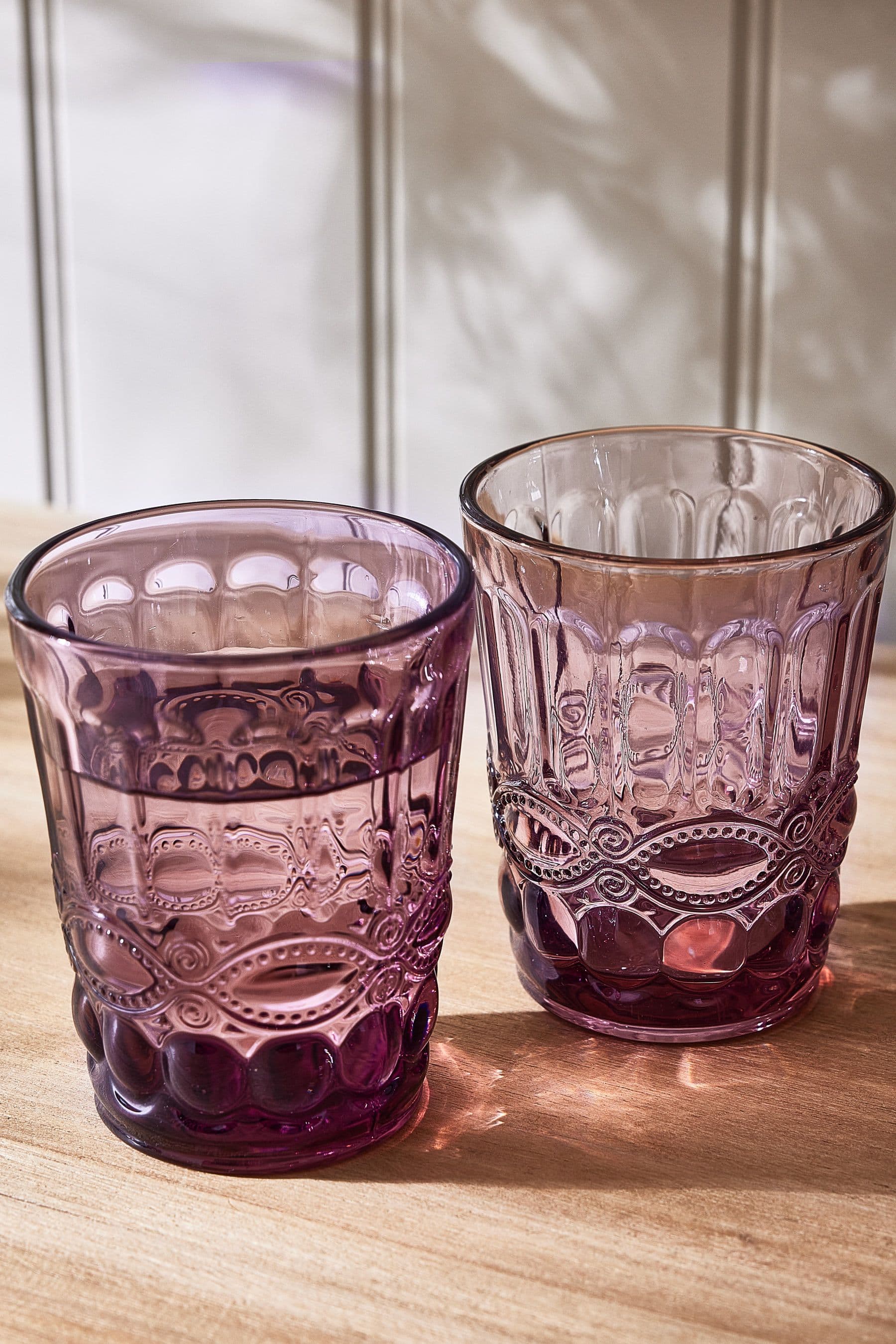 Set 2 Vintage Luxury Quartz Drinking Glass Whiskey Glass Tumblers