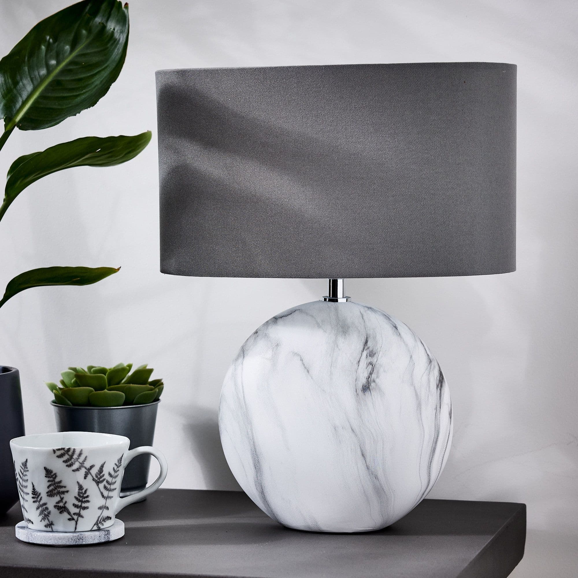 Vermont Marble Effect Ceramic Bedside Table Lamp Room Décor Night Lamp Table Lamp Table Light