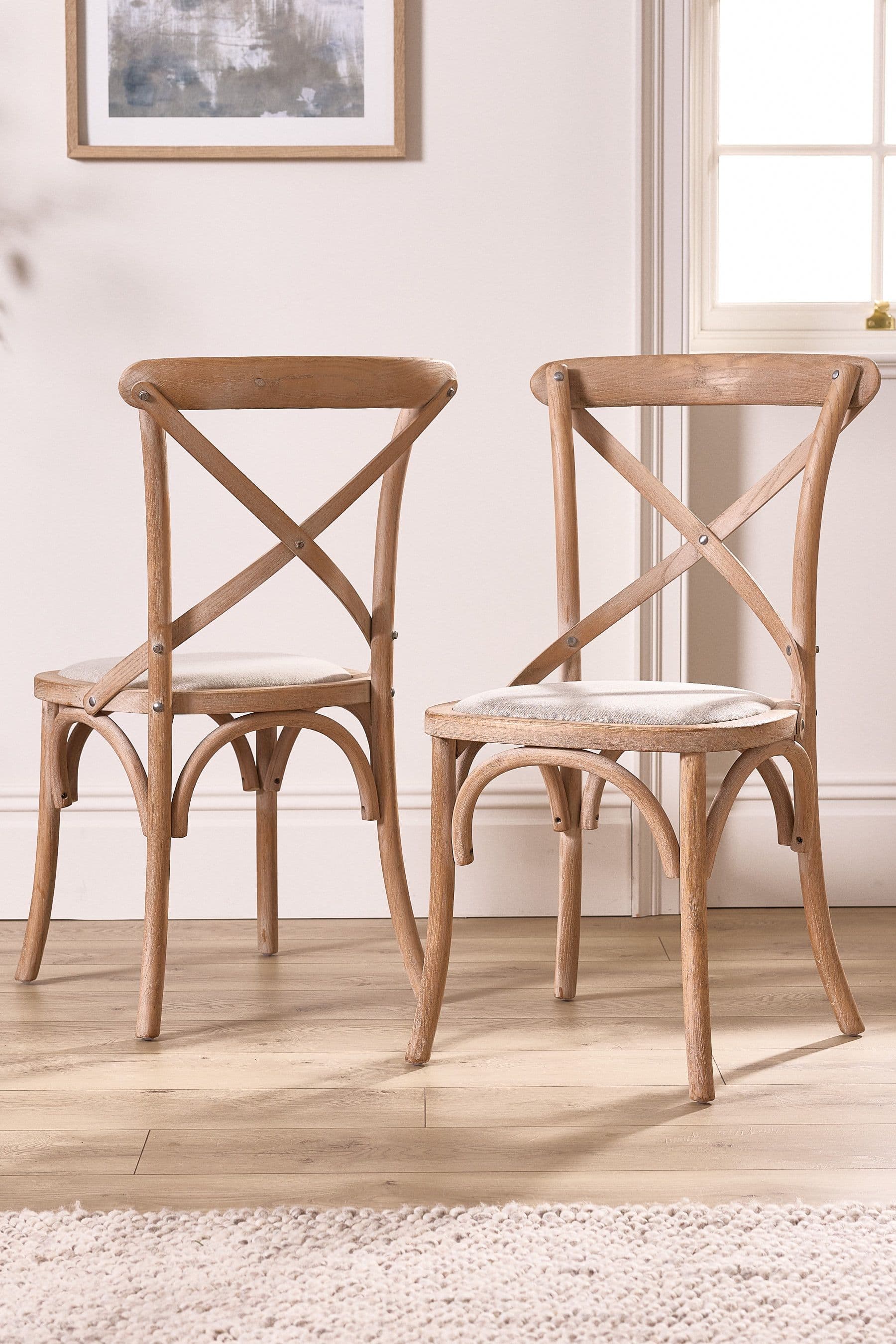 Set 2 Nemours Traditional Café Indoor Furniture Dining Chairs