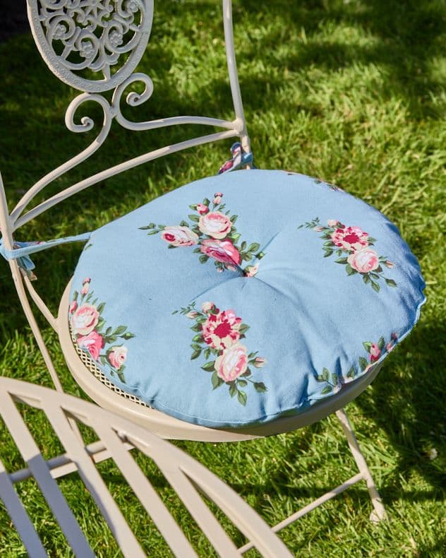 Vintage Rose Round Outdoor Garden Cushion Furniture Chair Seat Pad