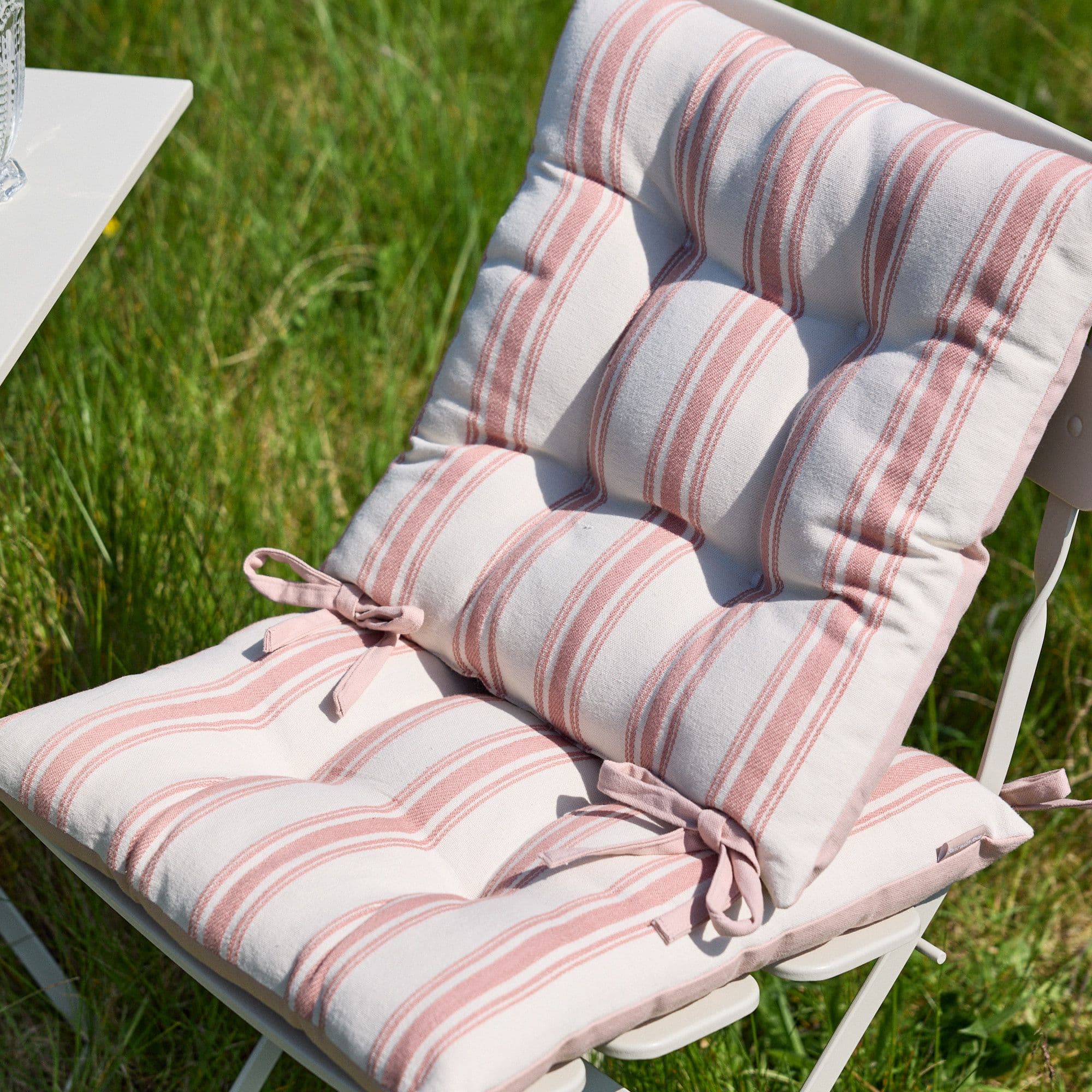 Set 2 Briarwood Cotton Stripe Indoor Outdoor Garden Furniture Chair Sofa Seat Pads