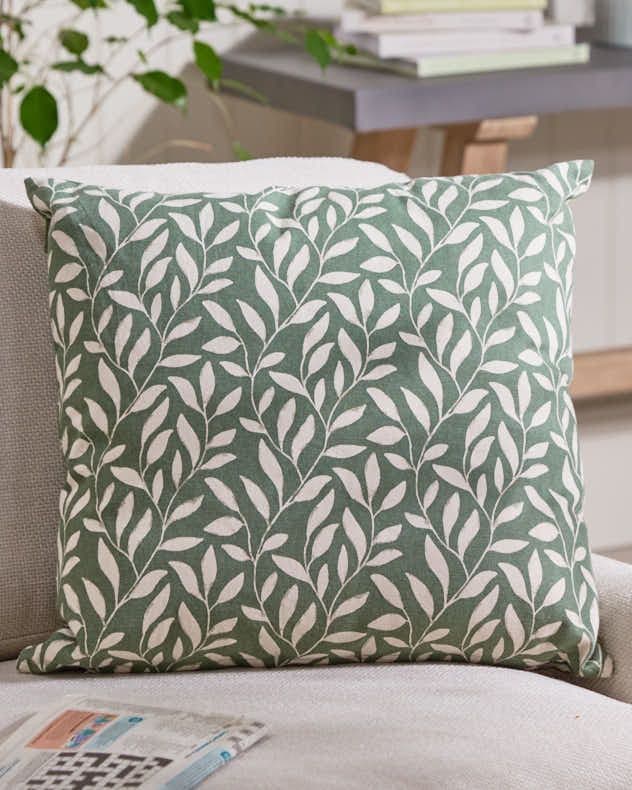 Forest Green Cotton Leaf Indoor Outdoor Garden Furniture Chair Sofa Cushion