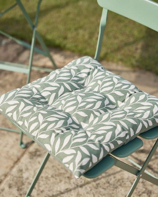 Set 2 Oakleigh Cotton Leaf Indoor Outdoor Garden Furniture Chair Sofa Seat Pads