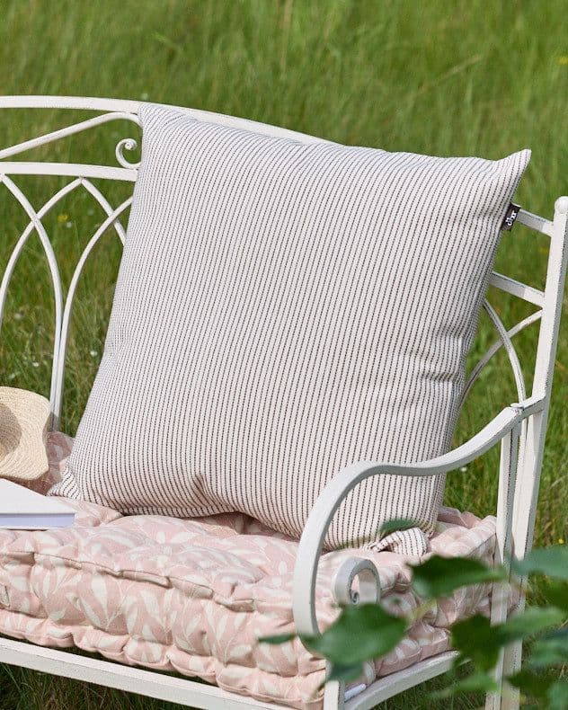 Mocha Cotton Ticking Stripe Indoor Outdoor Garden Furniture Chair Sofa Cushion