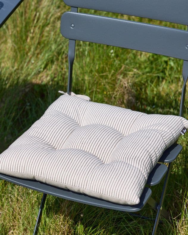 Set 2 Riseley Cotton Stripe Indoor Outdoor Garden Furniture Chair Sofa Seat Pads