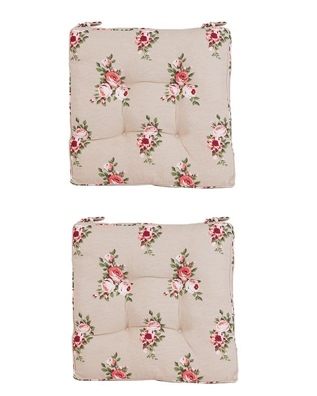 Set 2 Vintage Floral Outdoor Garden Furniture Chair Bench Box Mattress Cushion Seat Pads