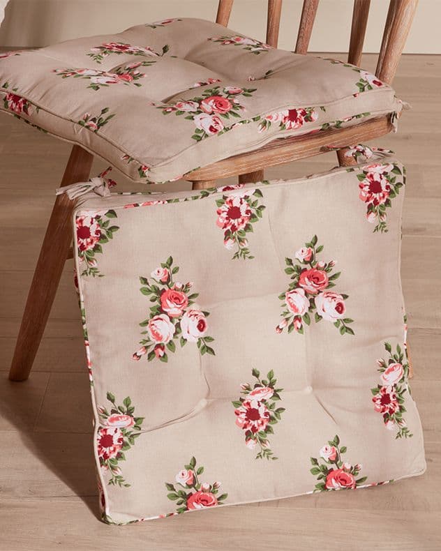 Set 2 Vintage Floral Indoor Furniture Dining Chair Sofa Box Mattress Cushion Seat Pads