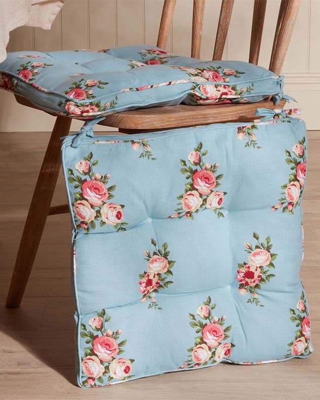 Set 2 Vintage Flowers Indoor Furniture Dining Chair Sofa Box Mattress Cushion Seat Pads