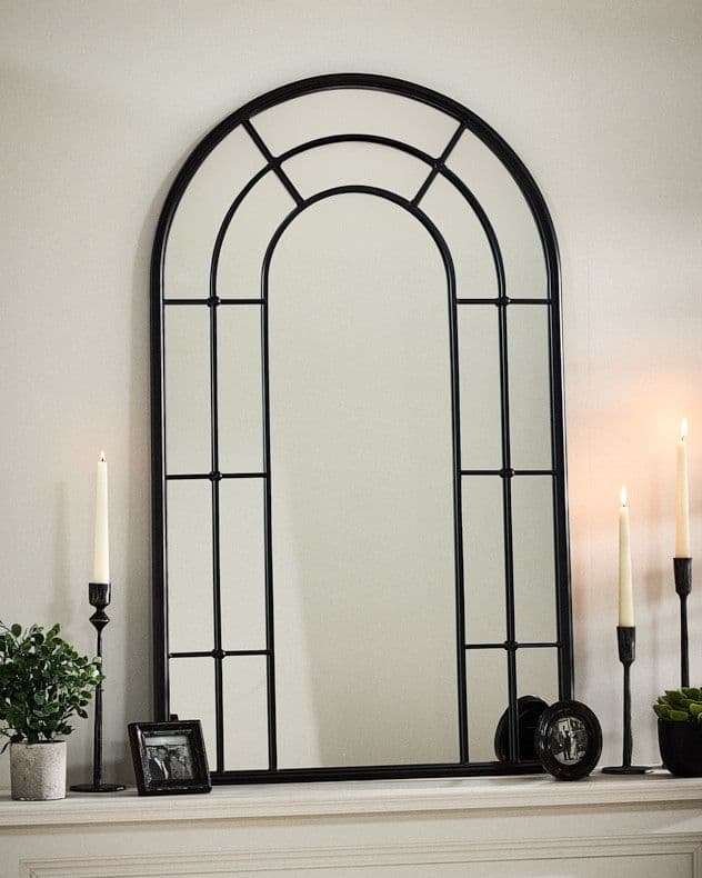 Classic Tall Rounded Window Mirror Full length Outdoor Garden Arch Mirror H107cm x 65cm