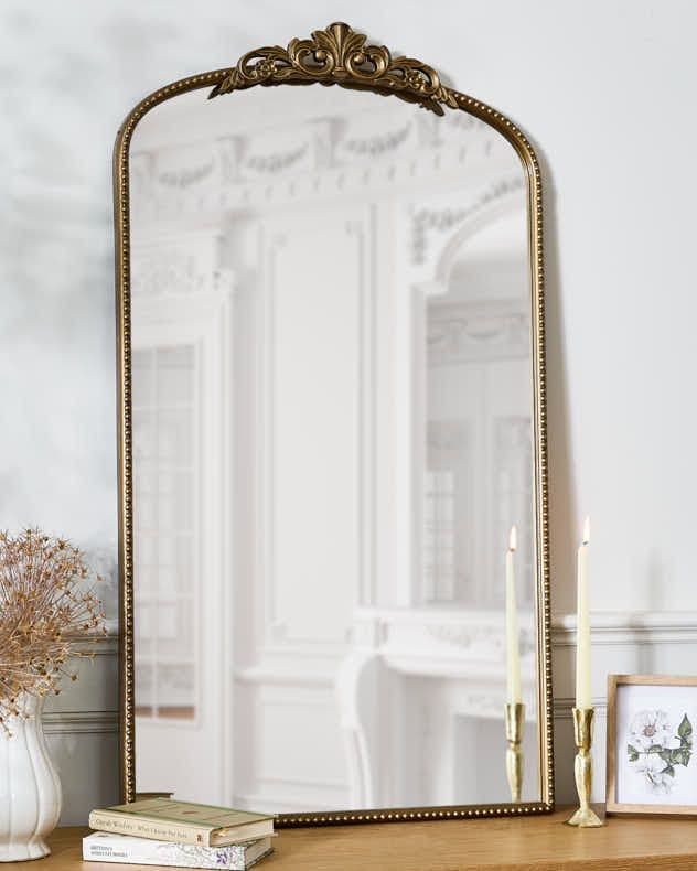 Vintage Style Luxury Decorative Mirror Bedroom Bathroom Hallway Wall Mirror Ornate Arch Mirror 106cm x 61cm
