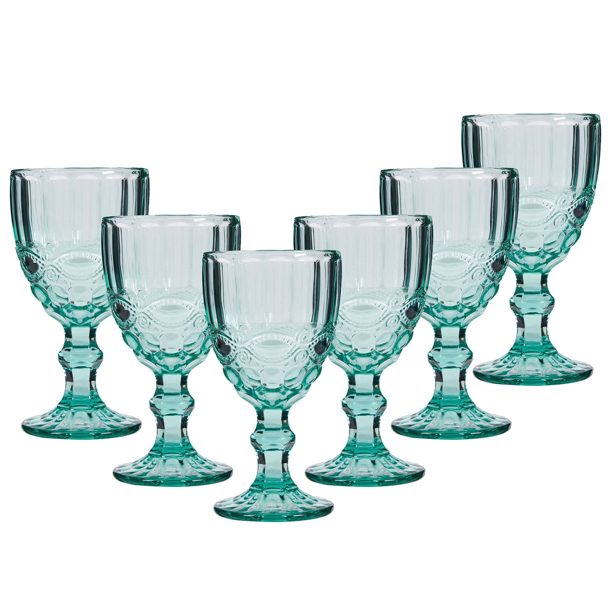 Set 6 Vintage Luxury Drinking Wine Glass Wine Goblets