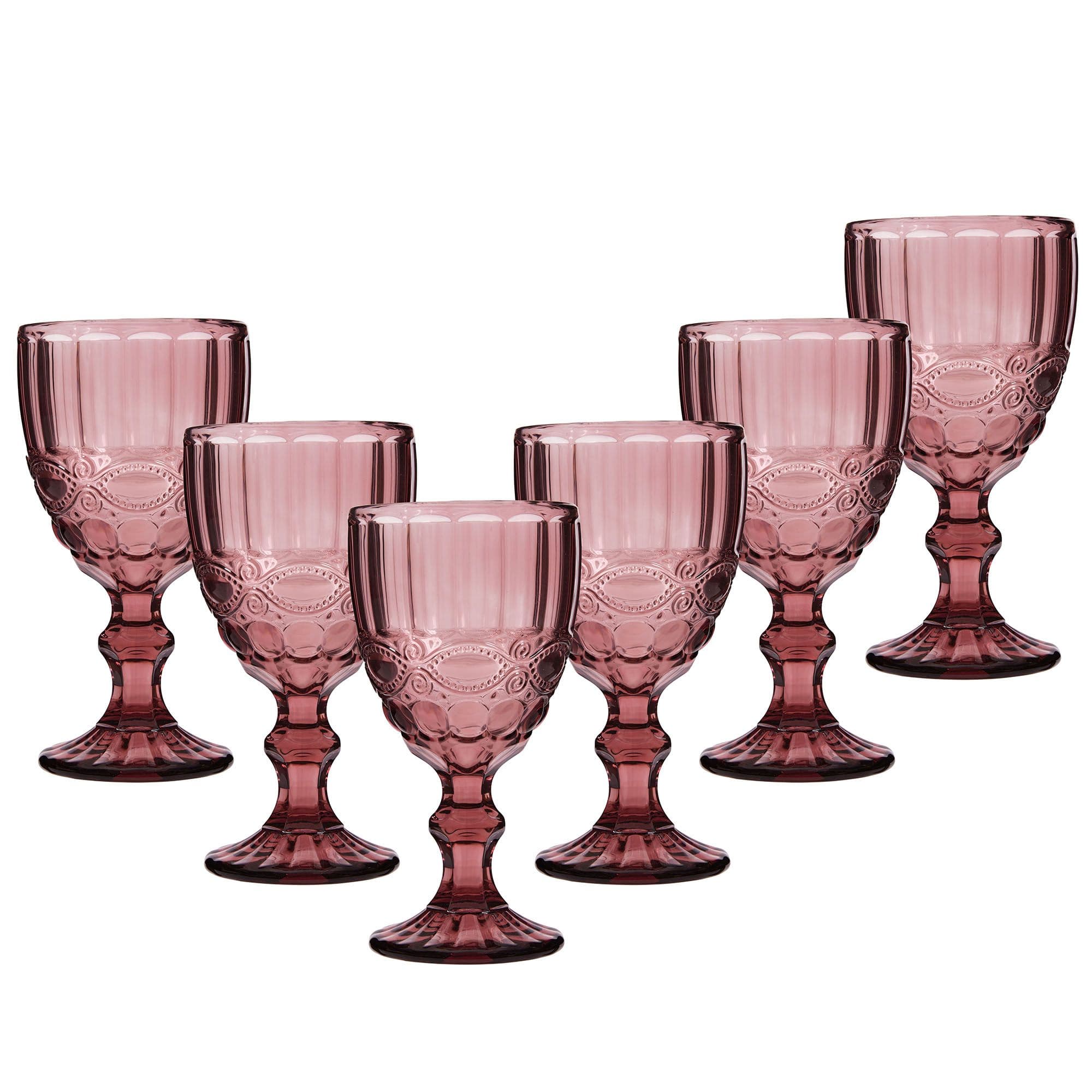 Set 6 Vintage Luxury Quartz Drinking Wine Glass Wine Goblets