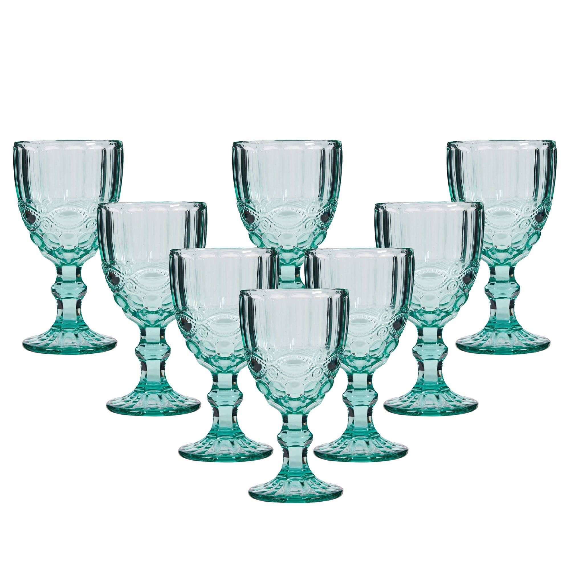 Set 8 Vintage Luxury Drinking Wine Glass Wine Goblets