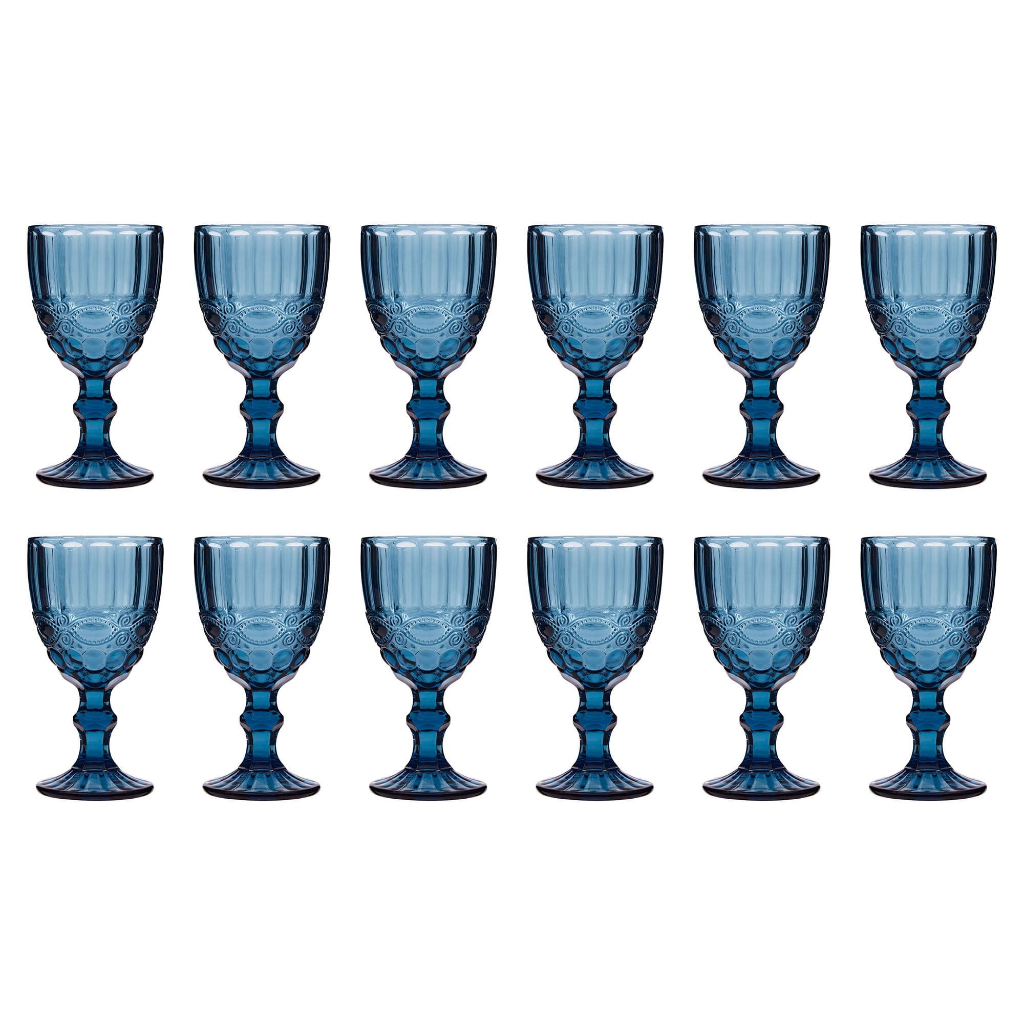 Set 12 Vintage Luxury Sapphire Drinking Wine Glass Wine Goblets