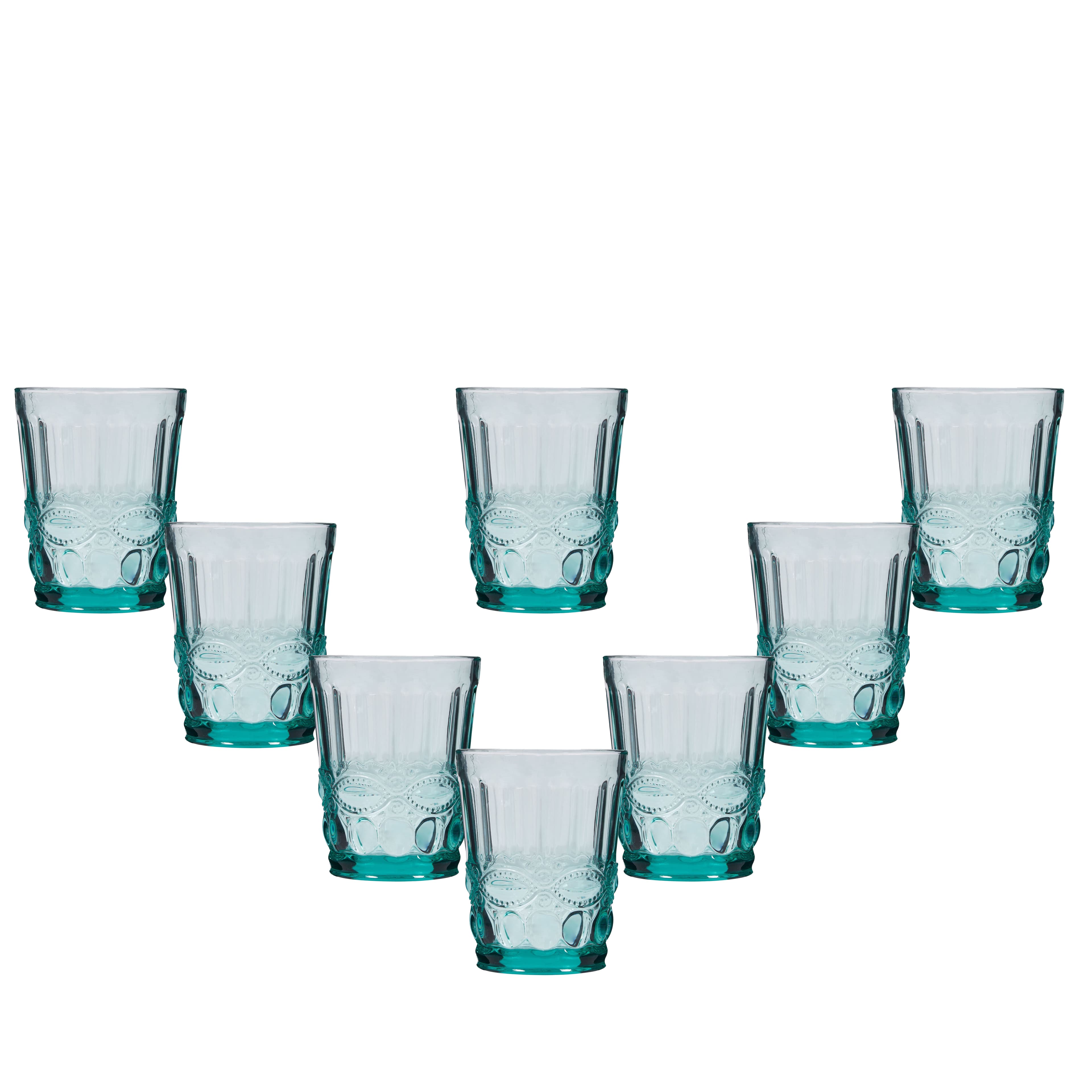 Set 8 Vintage Luxury Drinking Glass Whiskey Glass Tumblers