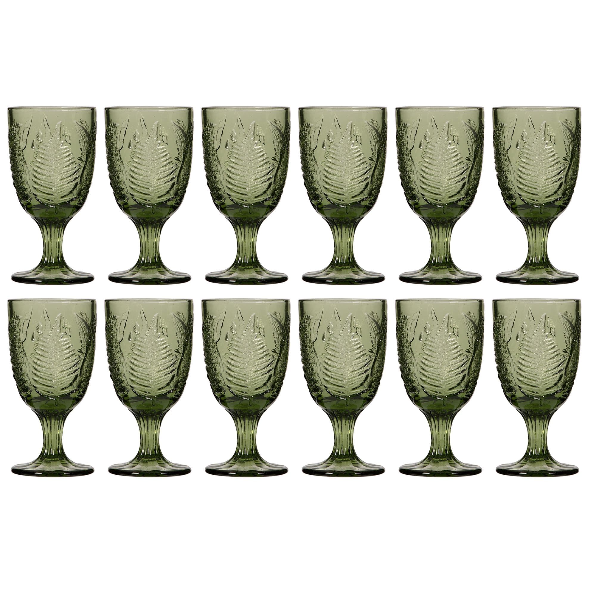 Set 12 Vintage Leaf Embossed Drinking Wine Glass Goblets Wedding Decorations Ideas