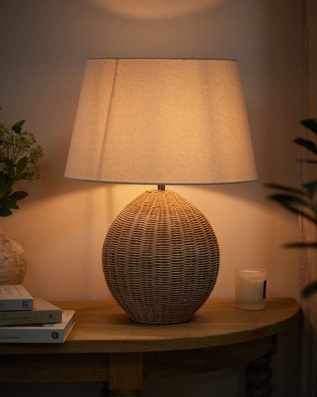 Large Wicker Fairport Living Room Décor Bedside Table Lamp Office Desk Lamp Night Light Table Lamp