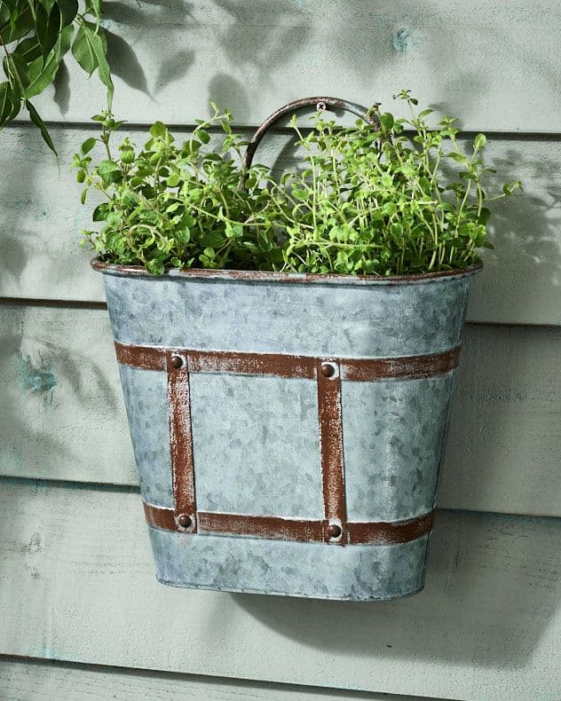 Vintage Style Effect Weathered Effect Galvanised Trough Planter Flower Pot Embossed Dolly Tub Outdoor Garden Planter